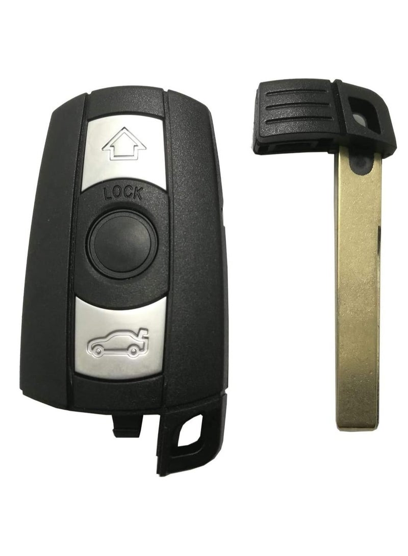 Rubik 3 Buttons Replacement Uncut Key Shell Case for BMW 1 3 5 6 Series 325i 328i 335i E70 E82 E88 E89 E60 E90 E91 E92 E93 X1 X3 X5 X6 Z4, Keyless Entry Car Remote Control Fob Cover (Style A)  - Image 3
