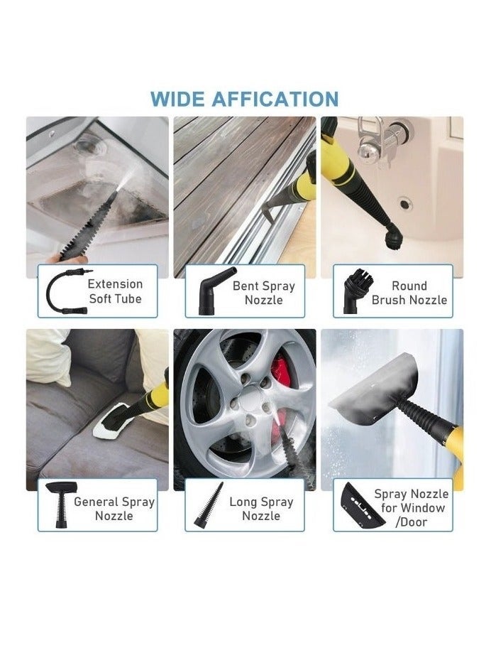 دينكس منظف بخاري محمول متعدد الوظائف بدرجة حرارة عالية بقوة 1200 وات مع 9 ملحقات مناسبة للمطبخ والأريكة والحمام والنافذة - Image 5