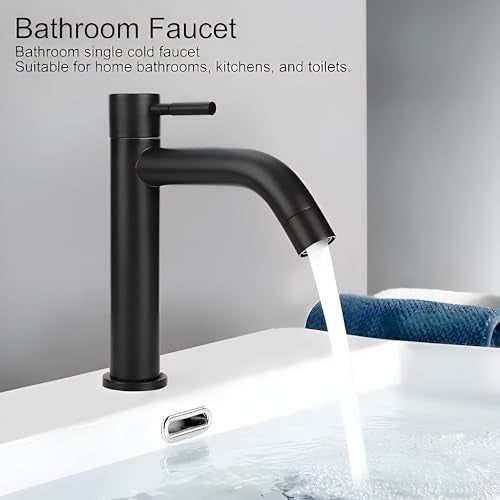 Carnival SS-304 Basin Pillar Cock Tap Faucet for Wash Basin | 8" inch Cold Water Wash Basin Pillar Tap with Black Matte Finish for Bathroom,Washbasin | Table Mount/Deck Mount Installation Type - Image 4