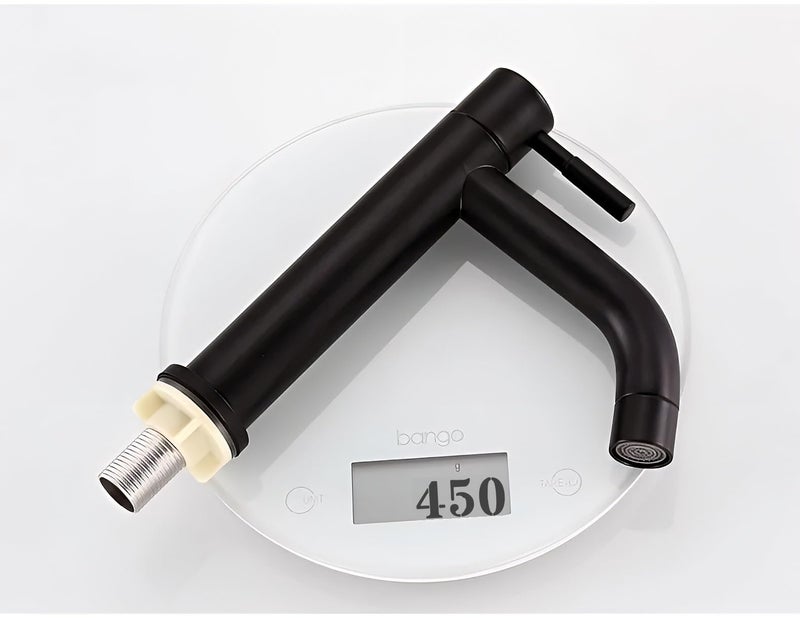 Carnival SS-304 Basin Pillar Cock Tap Faucet for Wash Basin | 8" inch Cold Water Wash Basin Pillar Tap with Black Matte Finish for Bathroom,Washbasin | Table Mount/Deck Mount Installation Type - Image 3