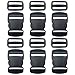 EesTeck 6 Set 15 Inch Flat Dual Adjustable Plastic Quick Side Release Plastic Buckles and Triglide Slides for Luggage Straps Pet Collar Backpack Repairing Black Fit For 1538mm Webbing Straps - Image 2