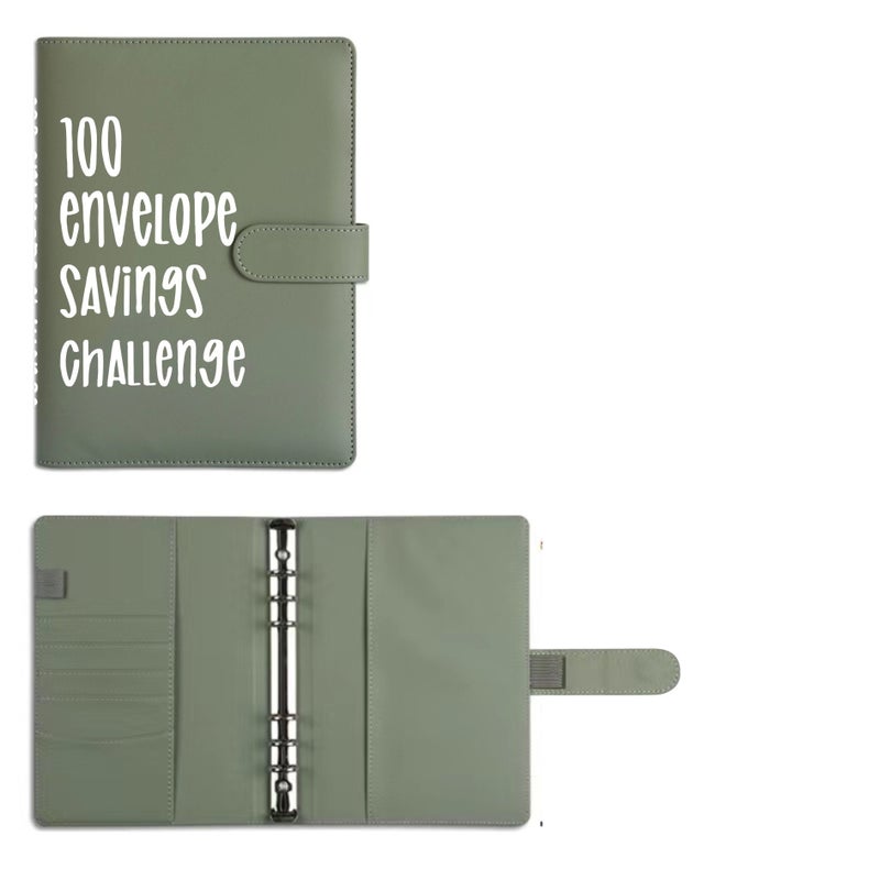 Meng Lu 100 Envelope Challenge Binder Notebook for Couples Cash Saving Budget Planner with Loose-Leaf Pages - Image 1