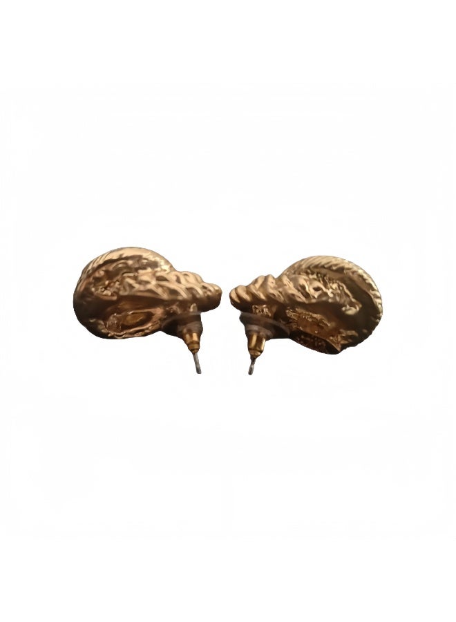 LumiArk Exquisite Gold Stud Earrings with Pearl Inlays - Image 4