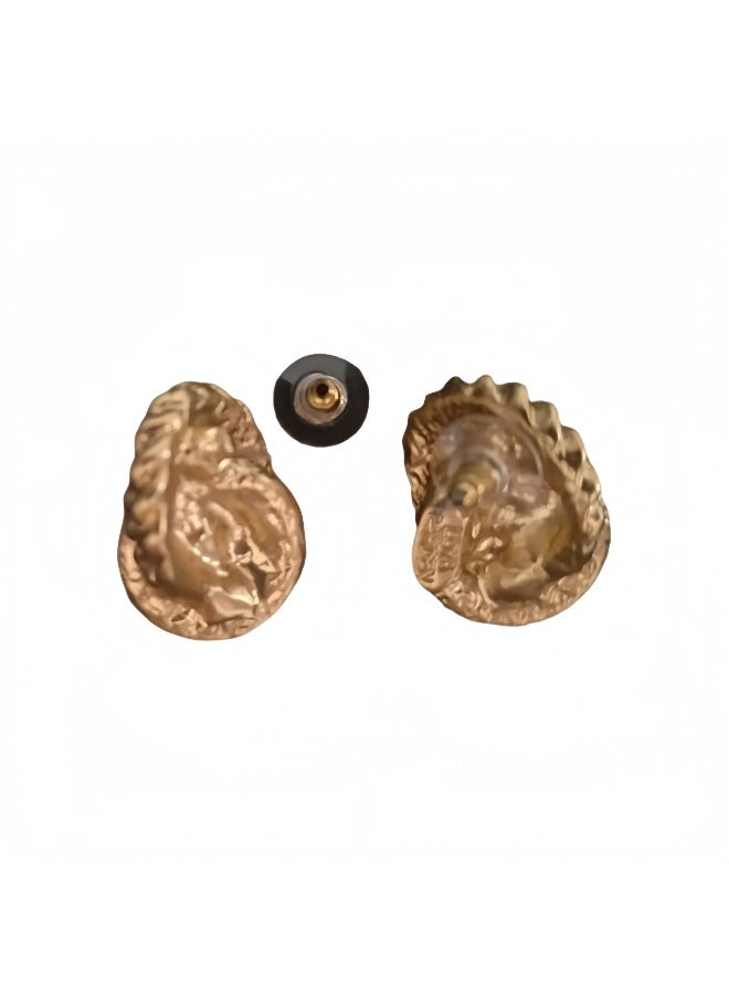 LumiArk Exquisite Gold Stud Earrings with Pearl Inlays - Image 3