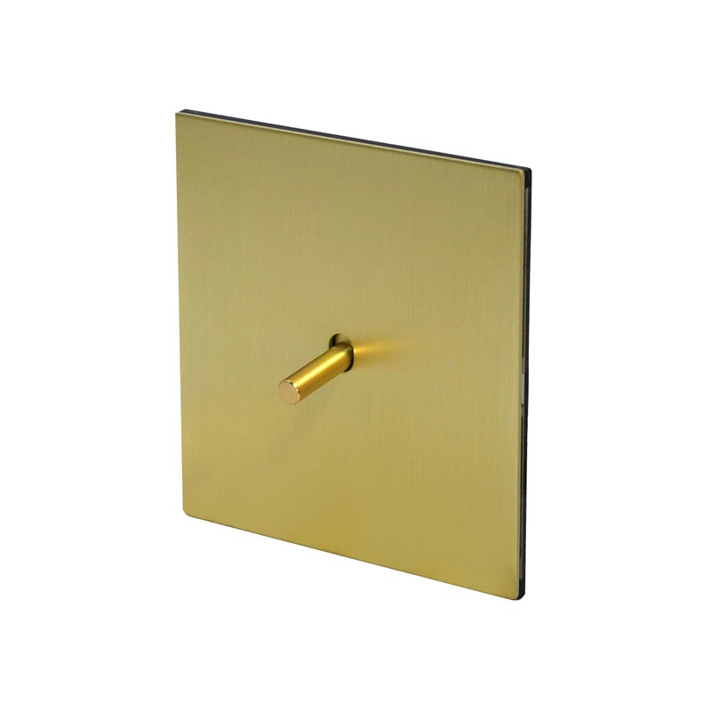 Donmarco 1 Gang Intermediate Switch – Plain Toggle – Stainless Steel Panel, Modern & Durable, Fire-Resistant Electric Switch, 15-Year Warranty, Wall Switch for Home and Office (Brushed Natural Brass) - Image 2