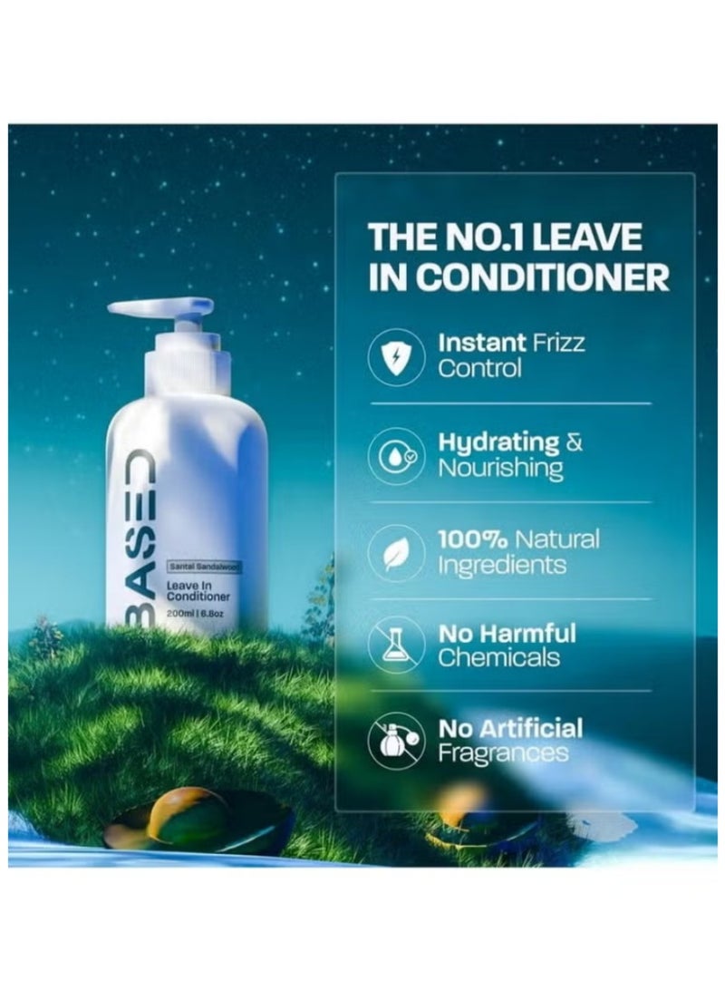 Based Bodyworks Men's Premium Leave-In Conditioner 6.8oz Weightless Frizz Control Hydration for Smooth Healthy Hair - Image 5