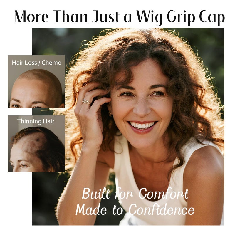 Dreamlover Wide Wig Grip Cap for Women, 2-in-1 Breathable Wig Caps with Velvet Wig Grip Band for Lace Front Wigs, Brown, 1 Piece - Image 4