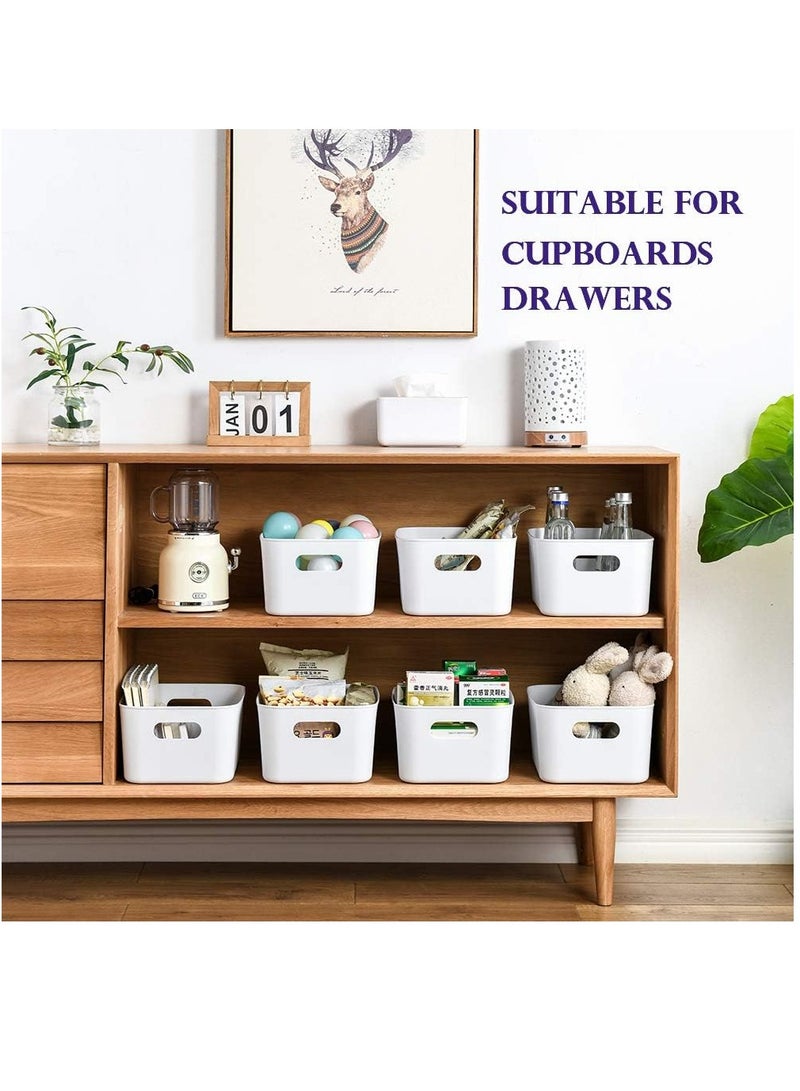 MIXDE Storage Box Storage Bin Toy Baskets Food Storage Containers for Organizing Storage Basket Organizer with Handles for Kitchen Home Office Closet Toys Clothes Kids Room Nursery WHITE * 3 PCS/SET - Image 4