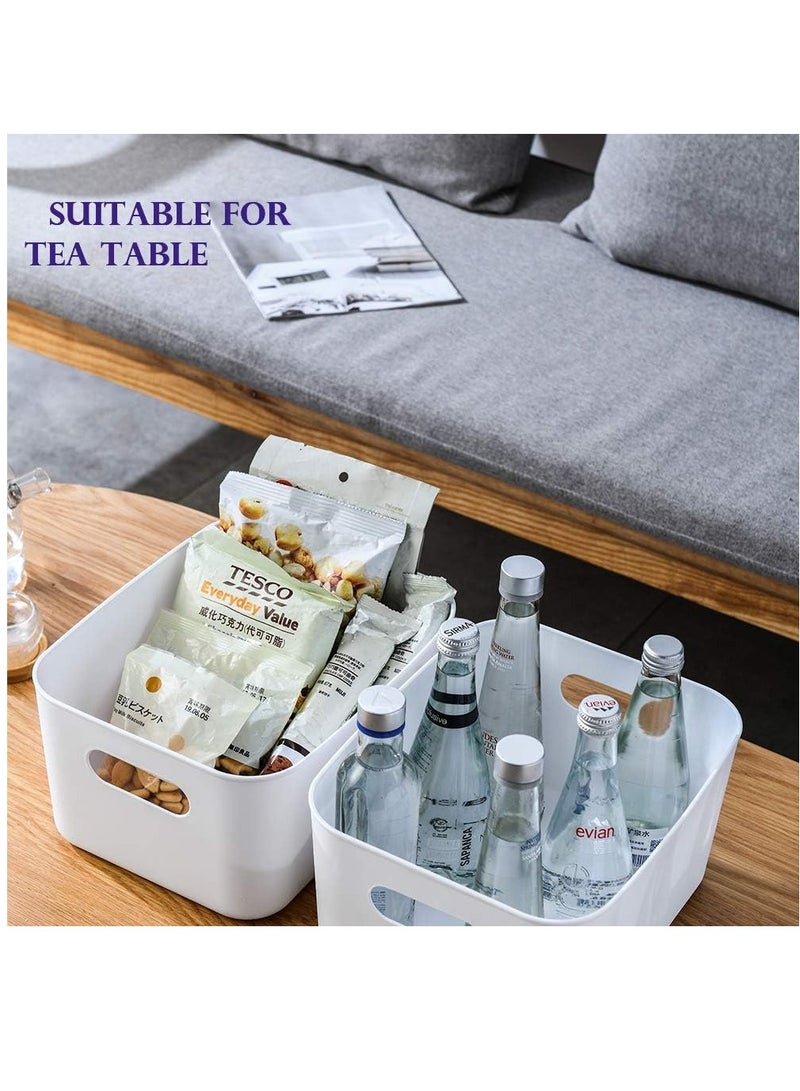 MIXDE Storage Box Storage Bin Toy Baskets Food Storage Containers for Organizing Storage Basket Organizer with Handles for Kitchen Home Office Closet Toys Clothes Kids Room Nursery WHITE * 3 PCS/SET - Image 2