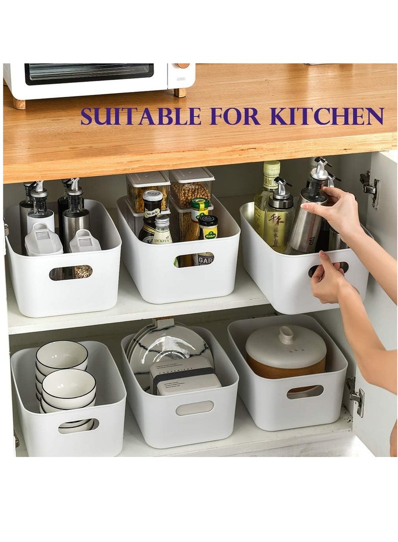 MIXDE Storage Box Storage Bin Toy Baskets Food Storage Containers for Organizing Storage Basket Organizer with Handles for Kitchen Home Office Closet Toys Clothes Kids Room Nursery WHITE * 3 PCS/SET - Image 3