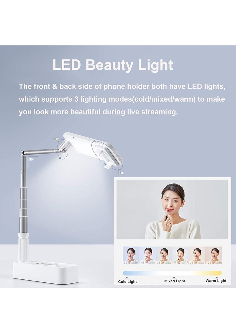 Usams - Selfie Ring Light Portable Mini LED Desk Ringlight 3200-5500K with 1000mah Battery for Live Stream Make Up YouTube TikTok Dimmable LED Camera Ring Light for iPhone & Android Phone - Image 1