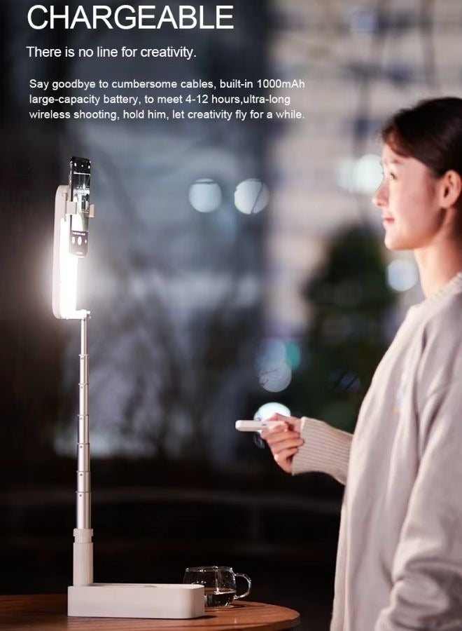 Usams Selfie Ring Light with Stand – 3-in-1 Portable Foldable Mini LED Desk Ringlight with Bluetooth Remote, 3200–5500K Adjustable Fill Light, 1000mAh Battery, 360° Rotation, Height Adjustable Tripod (40–126cm) – Dimmable LED Camera Ring Light for iPhone & Android – Ideal for Makeup, YouTube, TikTok & Live Streaming  - Image 3