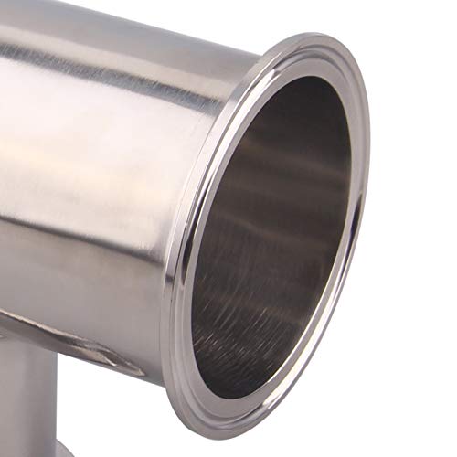 DERNORD Clamp Tee 3 Way Stainless Steel 304 Sanitary Fitting Fits 3" Ferrule Tri-clamp (Pipe OD 91mm) - Image 4