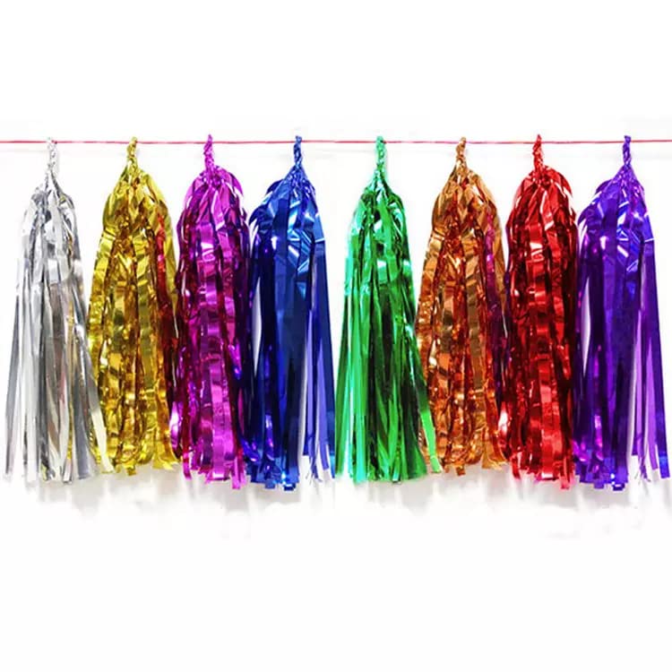 Selibration 3m Rainbow Colour Shiny Foil Garland Set of 6 Colours for Home, Kids Birthday, Wedding, Christmas, Baby Shower, Diwali Festival Decoration, Party and Event Supplies (Pack of 2pcs Garland) - Image 4