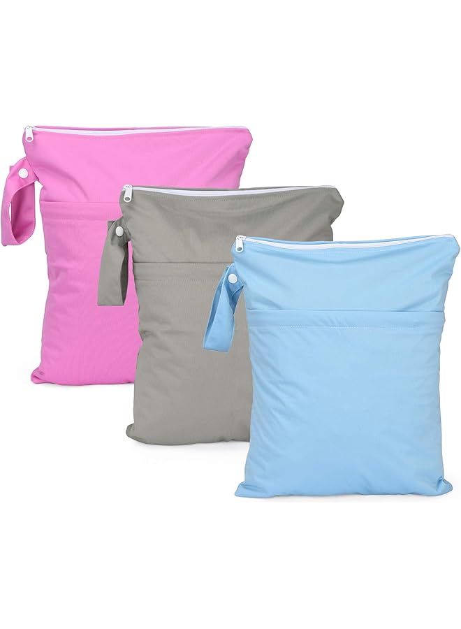 X spring Waterproof Wet Bag 3Pcs Reusable Travel Wet Bags Baby Diaper Wet Dry Bag Diaper Bag Organizing Pouches Washable Wet Bag With Easy To Clean Large Capacity Wet Bag For Home Travel Pool - Image 1