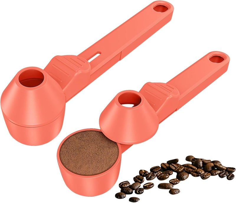 Lov Sprout Coffee Scoop & Funnel for Reusable K Cup Refillable Coffee Pods, Coffee Measuring Spoon 2 Tablespoon Capacity, Scoop with Funnel for Ground Coffee, Protein Powder, Tea (Orange, 2 Pack) - Image 1