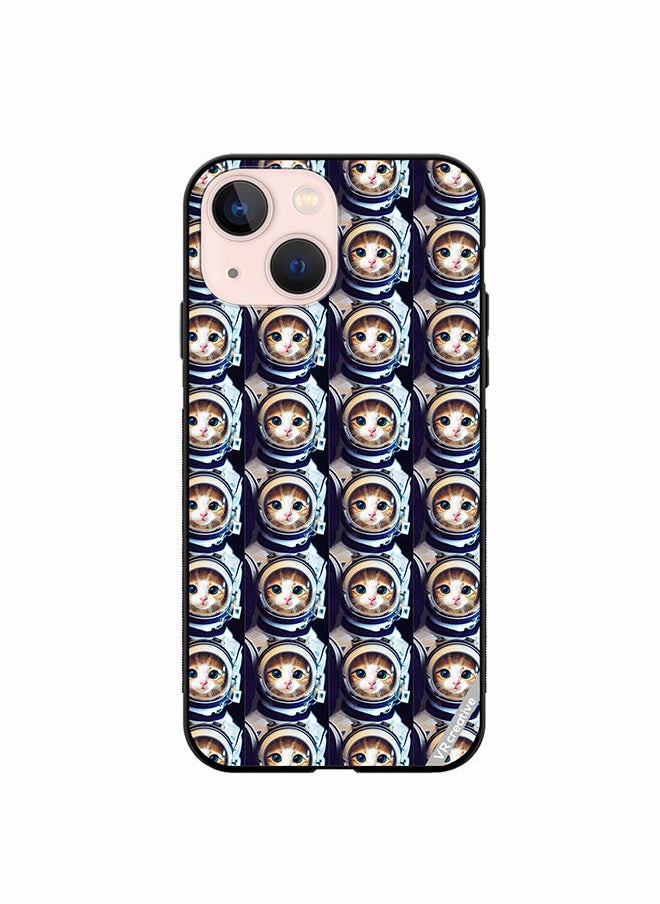 Protective Case Cover For Apple iPhone 14 Plus Cat Face Inside Astronauts Helmet Pattern Design Multicolour
