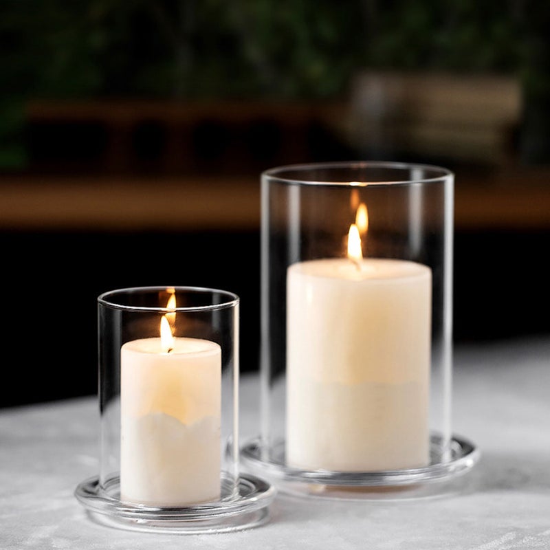 3pcs Transparent Glass Protector Candle Tea Light Cover Candle Chimney Tube Cover - Image 3