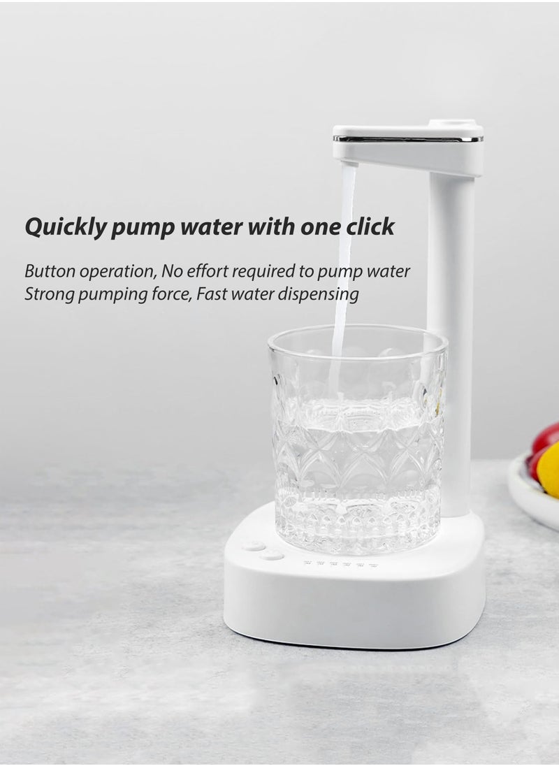 Mini Smart Tabletop Water Pump Dispenser Portable Rechargeable One-Button Operation 1800mAh Battery Indoor and Outdoor Use for Home Kitchen Office Camping and Bedside Hydration Machine
