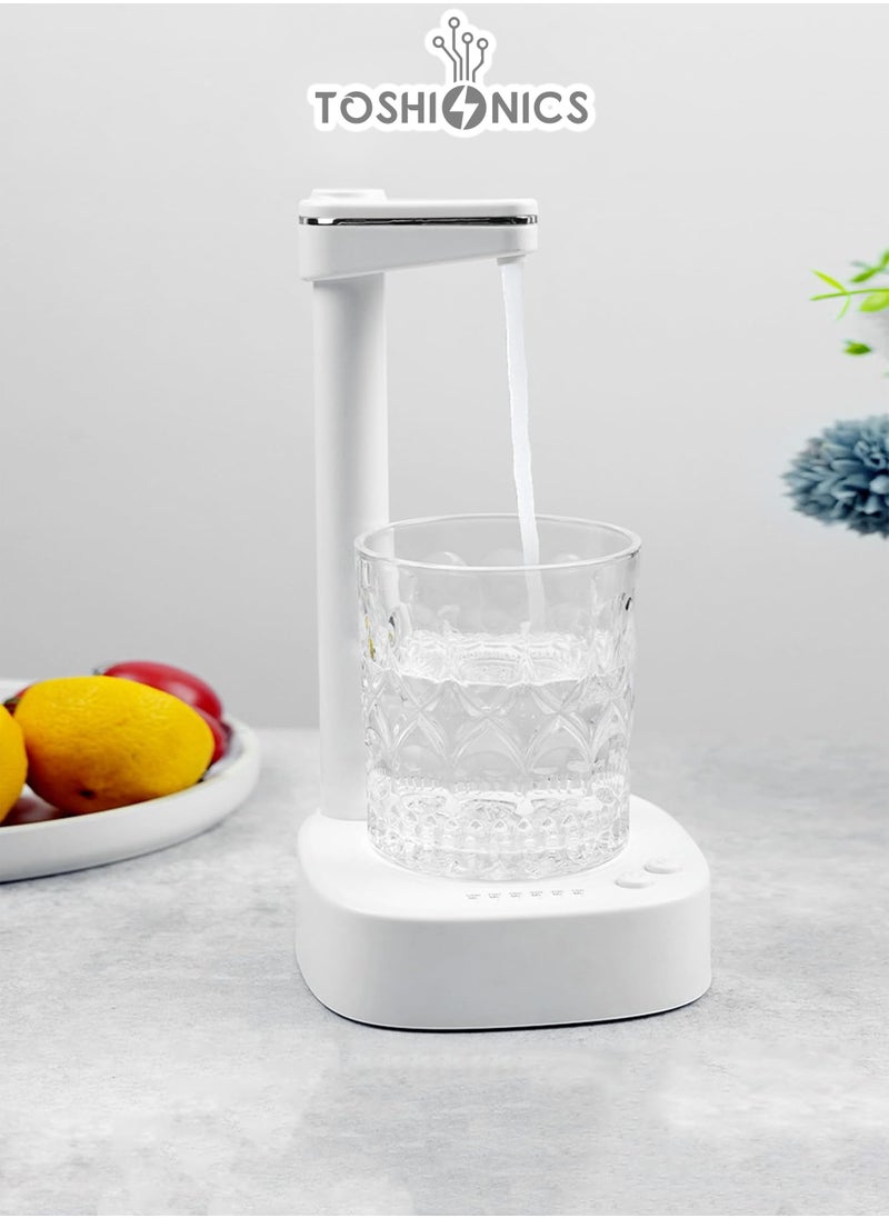 Toshionics Mini Smart Tabletop Water Pump Dispenser Portable Rechargeable One-Button Operation 1800mAh Battery Indoor and Outdoor Use for Home Kitchen Office Camping and Bedside Hydration Machine  - Image 1