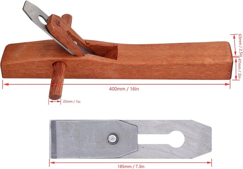 Sorandy Woodworking Plane, Hand Planer, Woodcraft Tool, with Teak Body & Manganese Steel 7.2in Cutter Head for Wood Planing Trimming DIY Carpentry (400) - Image 5