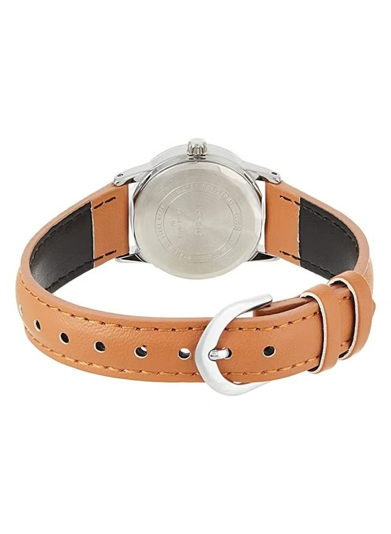 CASIO Analog Women’s Watch LTP‑V002L‑7B3UDF, 25 mm Silver Dial, Stainless Steel Case, Brown Leather Band, Water Resistant - Image 3