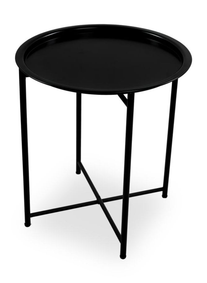 FOLDABLE METAL TABLE CONSISTS OF ROUND TRAY AND BLACK STAND FOR THE LIVING ROOM (DIAMETER 46CM, HEIGHT 51CM) BLACK COLOR - pzsku/Z76376627CBFDD67A8A98Z/45/_/1715785196/1feeade1-aeea-44fe-a6fe-6db011ba81f7