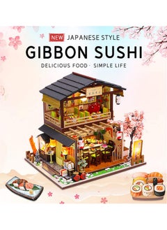 Flever Flever Dollhouse Miniature DIY House Kit Creative Room with Furniture for Romantic Valentine's Gift (Gibon Sushi)  - Image 3