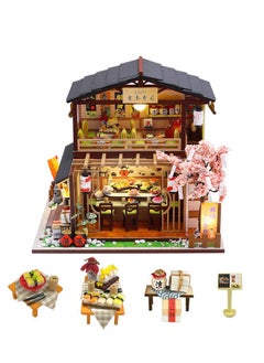 Flever Flever Dollhouse Miniature DIY House Kit Creative Room with Furniture for Romantic Valentine's Gift (Gibon Sushi)  - Image 1