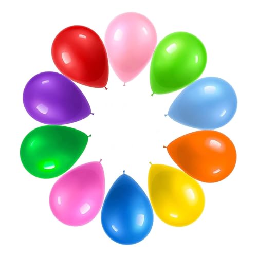 Prextex 300 Party Balloons 12 Inch 10 Assorted Rainbow Colors Bulk Pack of Strong Latex Balloons for Party Decorations Birthday Parties Supplies or Arch Decor Helium Quality - Image 1