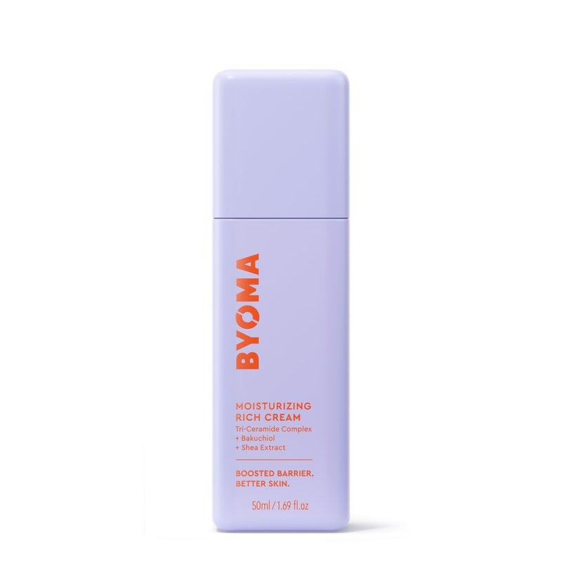 BYOMA كريم بايما المرطب الغني - كريم إصلاح الحاجز لوجه مع باكوشيول ومستخلص الشيا - مرطب وجه سيراميد للبشرة الجافة - مرطب وجه مضاد للتجاعيد وخالي من الكحول - 1.69 أونصة سائلة - Image 1