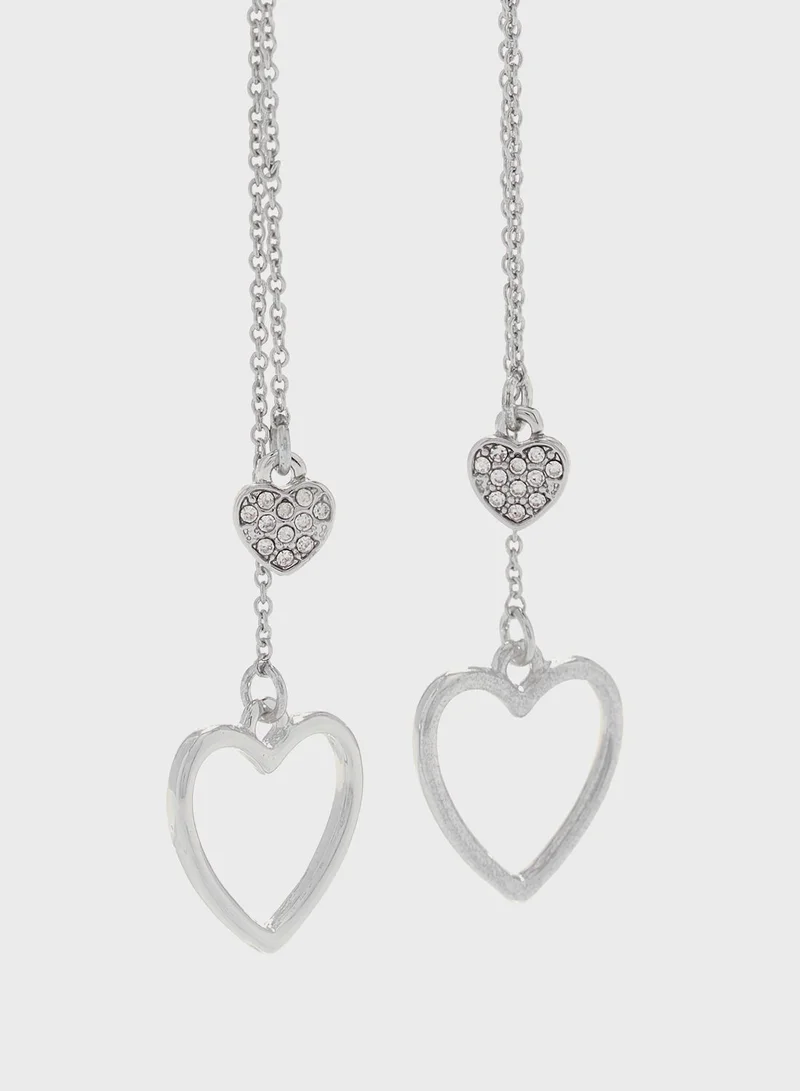 FOREVER 21 Heart Shape Drop Earrings