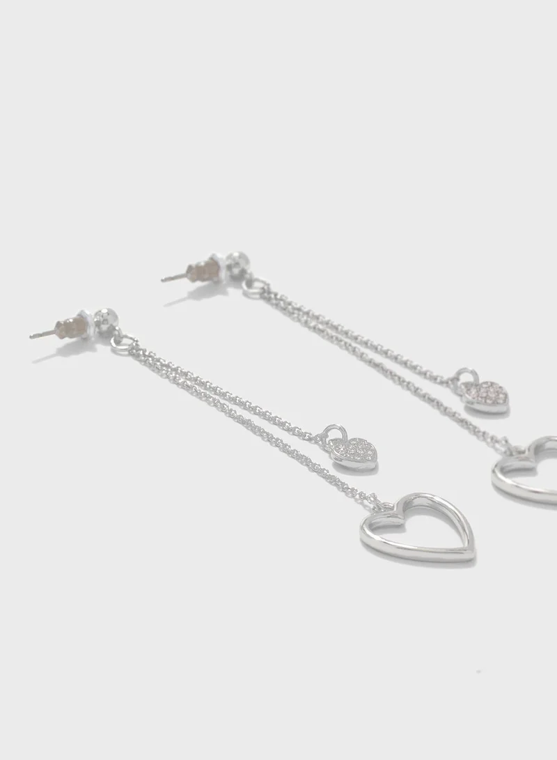 FOREVER 21 Heart Shape Drop Earrings