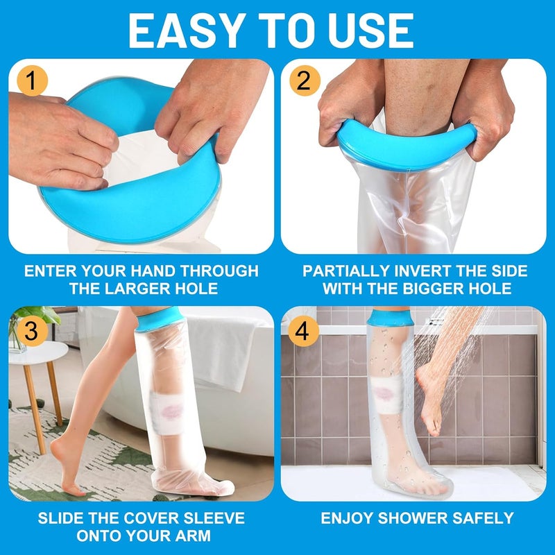 Divvsck Waterproof Cast Cover Long Leg Child for Shower Bath,Wound Barrier Bandage Protector,Watertight Cast Bag for Kids Foot - Image 4