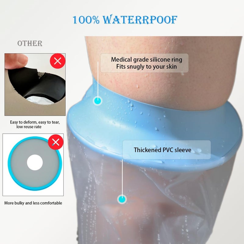 Divvsck Waterproof Cast Cover Long Leg Child for Shower Bath,Wound Barrier Bandage Protector,Watertight Cast Bag for Kids Foot - Image 2