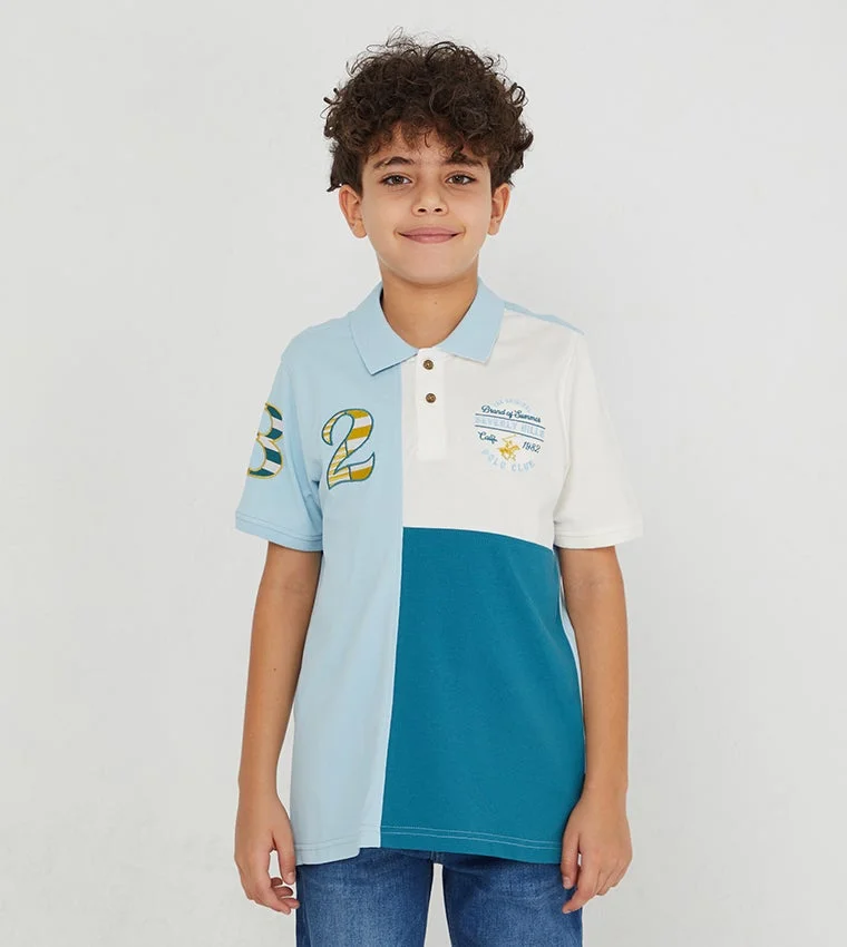 Color Block Short Sleeves Polo T-Shirt