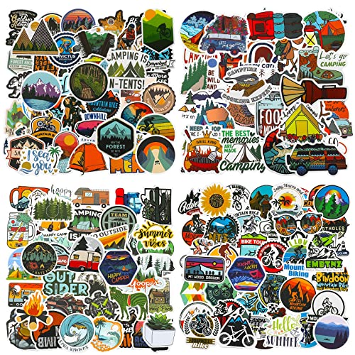 Zonon 200 Pieces Vinyl Waterproof Wilderness Nature Stickers Hiking Camping Travel Decals for Water Bottles, Phone, Computer, Luggage, Guitar, Adults Teens Girls (Adventure Style) - Image 1