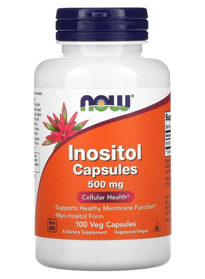 now Inositol Capsules 500 mg 100 Veg Capsules