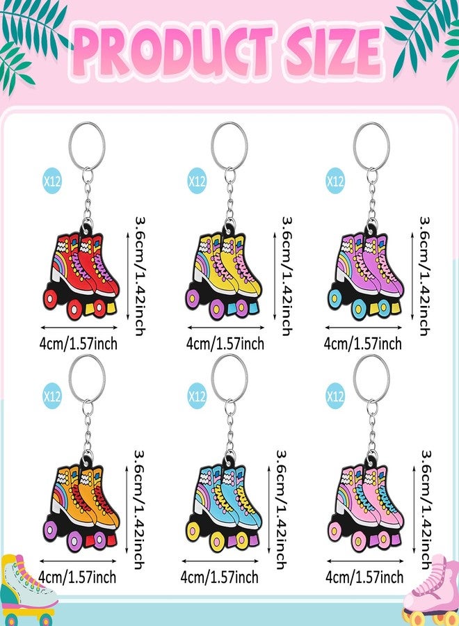 Ferreve 36 Pcs Roller Skate Keychain for Party Favors Roller Skating Supplies for 80s 90s Hip Hop Disco Themed Birthday Party Decorations Gifts - Image 2