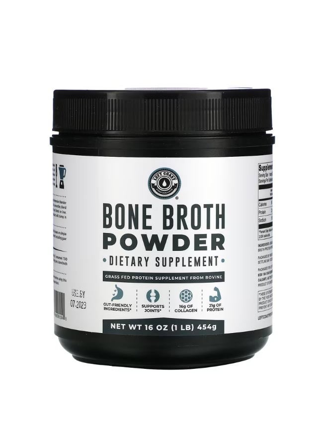 Left Coast Performance Bone Broth Powder Beef 1 lb 454 g - Image 1