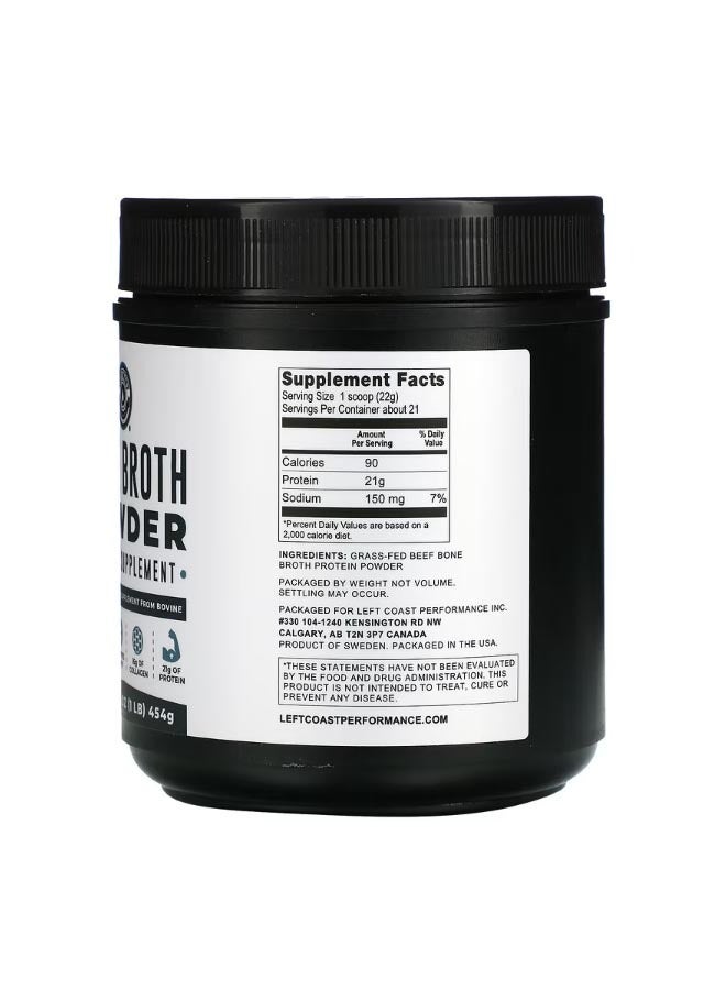 Left Coast Performance Bone Broth Powder Beef 1 lb 454 g - Image 2