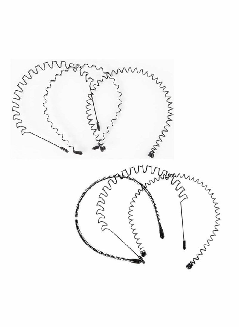 KASTWAVE Headbands, Metal Spring Wavy Hair Hoop, Ordinary Headwear Hair band Women And Men, Unisex Black Wave Elastic Adjustable Non Slip Outdoor Workout Yoga Hairband Head Accessory - Image 4