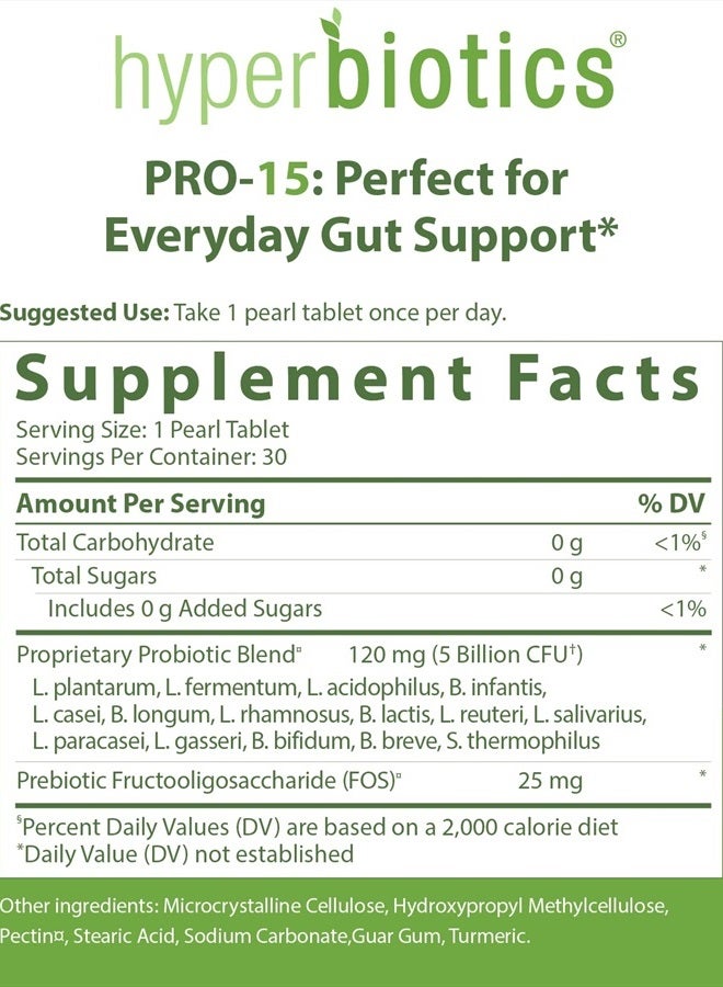 Hyperbiotics Pro 15 Vegan Probiotic Supplement | Time Release Pearls | 15 Diverse Strains | Probiotics for Women and Men | Digestive and Immune System Health | Gluten and Dairy Free | 30 Count - Image 2