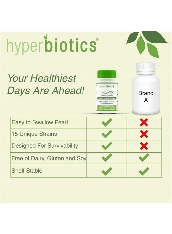 Hyperbiotics Pro 15 Vegan Probiotic Supplement | Time Release Pearls | 15 Diverse Strains | Probiotics for Women and Men | Digestive and Immune System Health | Gluten and Dairy Free | 30 Count - Image 5