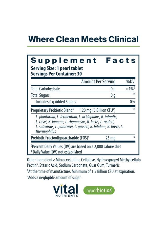 Hyperbiotics Vital Nutrients Pro-15 Prebiotics and Probiotics for Women and Men | 15 Science Backed Strains | Supports Occasional Constipation, Diarrhea, Gas & Bloating | 30 Vegan Time Release Pearls - Image 2
