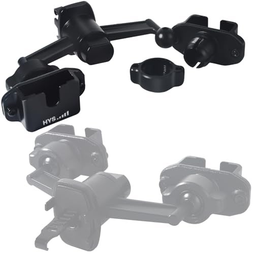 HYS Car/Truck 17mm Double Ball Mount with Air Vent HT Speaker Mic with Button or Belt Clip Mount Holder for Uniden Scanners, Motorola, baofeng, Anytone Icom Kenwood Yaesu Microphone - Image 1