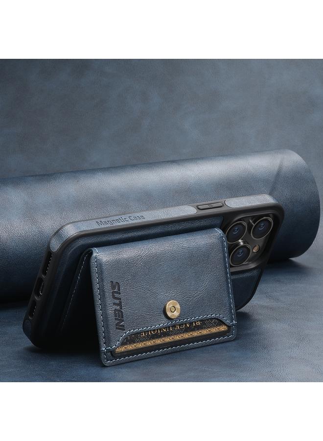 Suteni Case For iPhone 14 Pro Max M1 Oil Wax MagSafe Detachable Horizontal Card Bag Phone Case - Image 2