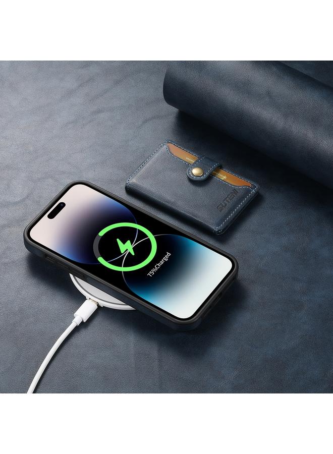 Suteni Case For iPhone 14 Pro Max M1 Oil Wax MagSafe Detachable Horizontal Card Bag Phone Case - Image 4