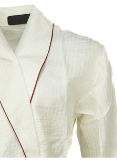 Oppland Men's Classic Model Robe Premium Cotton Woven Classic Robe Pocket Comfort Full Pattern  - Image 4