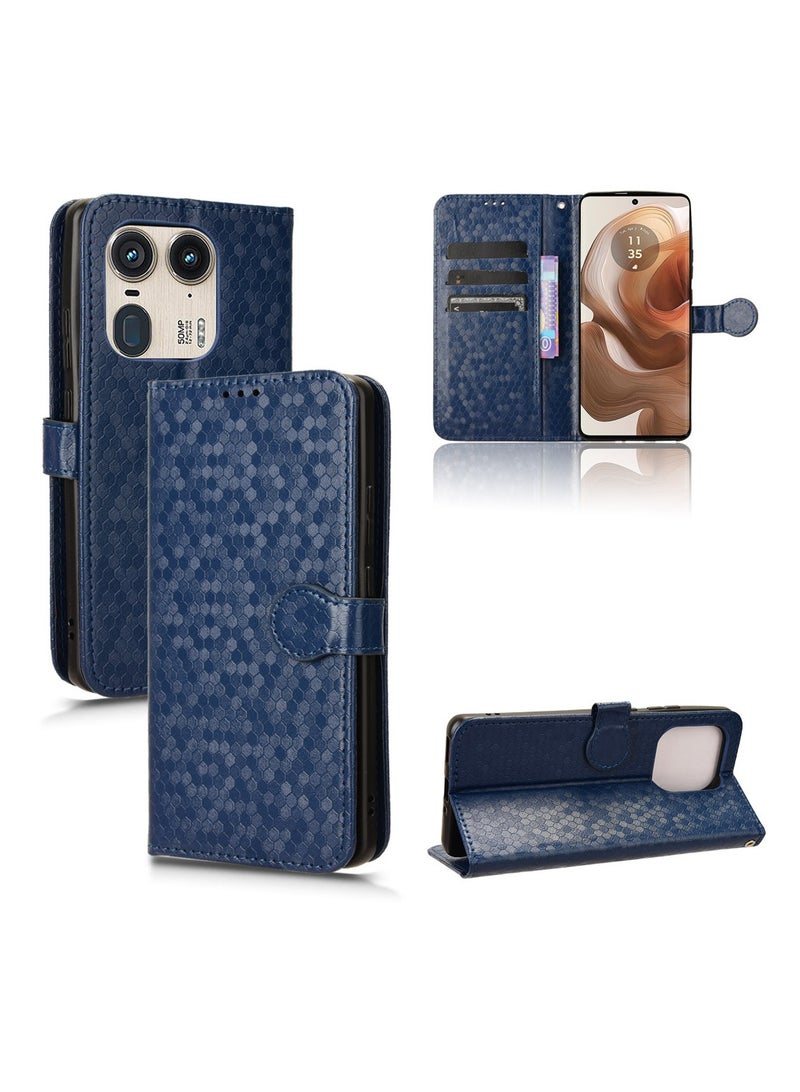 عام متوافقة مع حافظة هاتف Motorola Edge 50 Ultra بنقشة النقاط، حافظة جلدية قابلة للطي متوافقة مع Motorola Edge 50 Ultra - Image 3